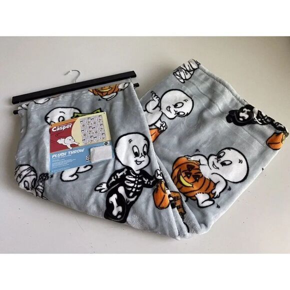 Casper the Friendly Ghost Plush Soft Blanket Throw 50x70” Halloween Costumes NEW - Picture 1 of 16